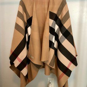 BURBERRY reversible check WOOL cape